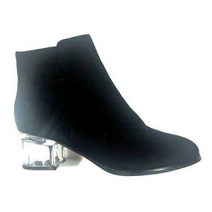 Rue21 Women's Black Ankle Boots Clear Heel Stylish